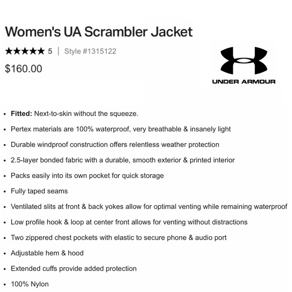 Under Armour Scrambler Pertex Shield Hiking Jacket - Picture 11 of 12